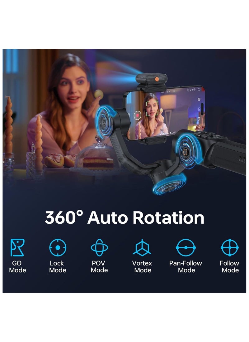 Zhiyun Zhiyun Smooth 5S AI Pro 3-Axis Smartphone Gimbal (Black) - Professional Stabilizer with AI Tracking for Vloggers & Filmmakers  - Image 2