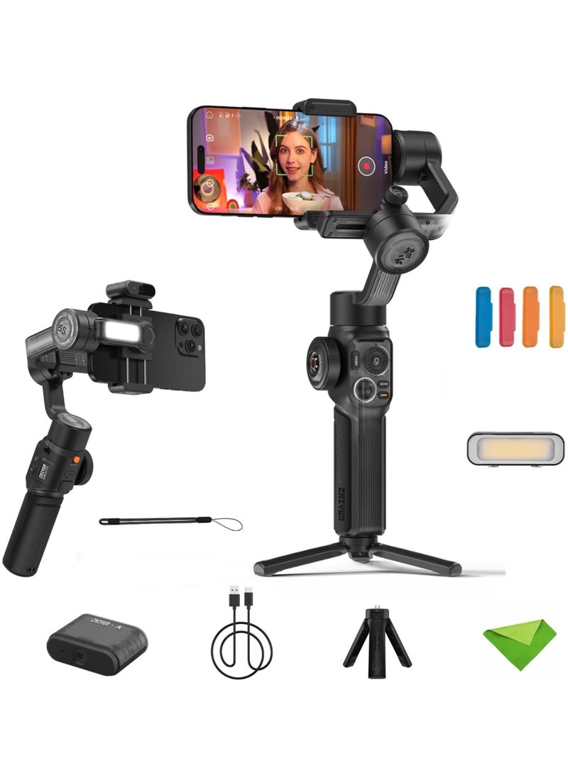 Zhiyun Zhiyun Smooth 5S AI Pro 3-Axis Smartphone Gimbal (Black) - Professional Stabilizer with AI Tracking for Vloggers & Filmmakers  - Image 1