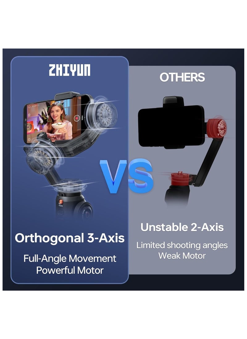Zhiyun - Zhiyun Smooth 5S AI Pro 3-Axis Smartphone Gimbal (Black) - Professional Stabilizer with AI Tracking for Vloggers & Filmmakers - Image 1