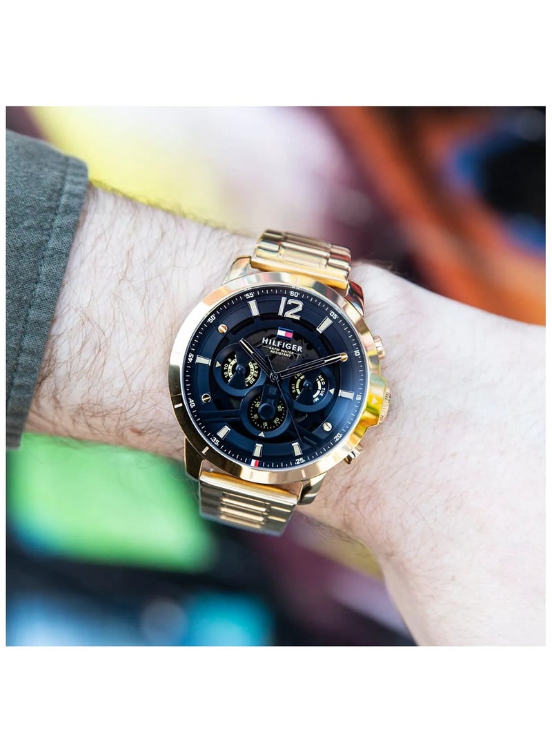 TOMMY HILFIGER Tommy Hilfiger Men's Analog Quartz Watch with Stainless Steel Strap 1710511, Black, bracelet - Image 4