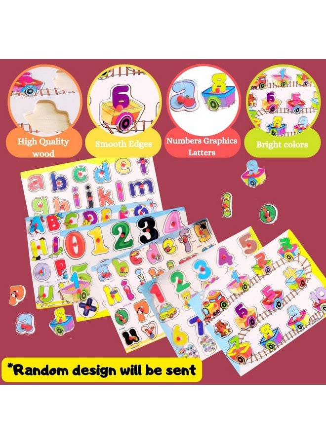 PLUSPOINT ABC + 123 Wooden Educational Toddlers Puzzles, Wooden Alphabet Number Shape Puzzles Toddler Learning Puzzle Toys for Kids Boys & Girls, 2 in 1 Puzzle for Toddlers (ABC+123 Puzzle) - Image 4