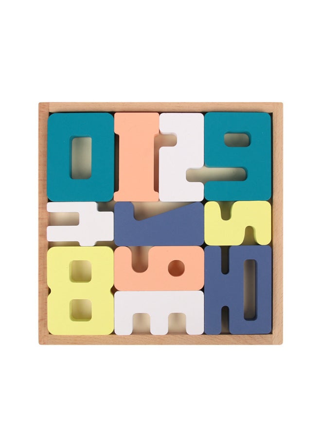 Children's Wooden Three-dimensional Puzzle Tetris Three-dimensional Animal Puzzle Puzzle Puzzle Building Block Toys Custom-Color:YLB-Digital - Image 1