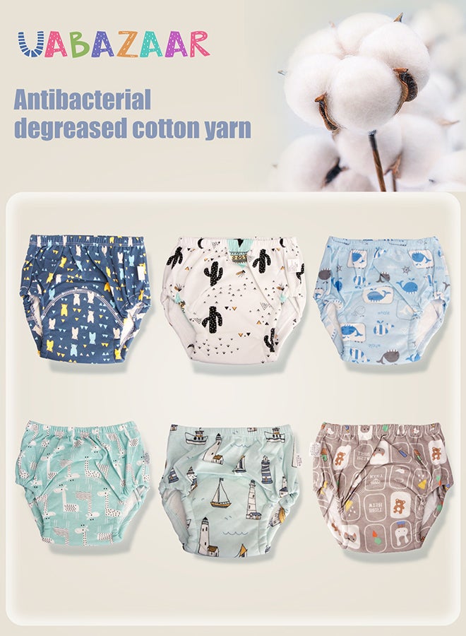 URbazaar 6PCS Baby Potty Training Pants, Breathable Potty Training Underwear, Toddler Training Underwear for 0-3 Years Boy and Girls Strong Absorbent Cotton Training Pants  - Image 3