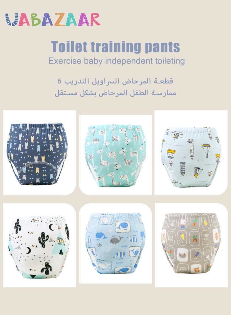 URbazaar 6PCS Baby Potty Training Pants, Breathable Potty Training Underwear, Toddler Training Underwear for 0-3 Years Boy and Girls Strong Absorbent Cotton Training Pants  - Image 2