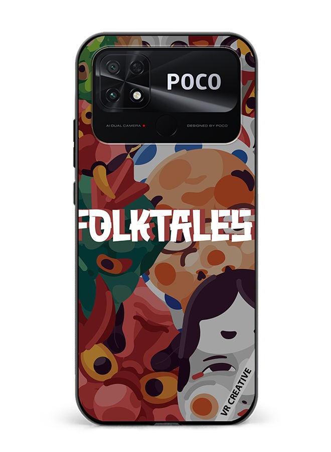 VR CREATIVE Protective Case Cover For Xiaomi Poco C40 Japanese Folk Tales Design Multicolour - Image 1
