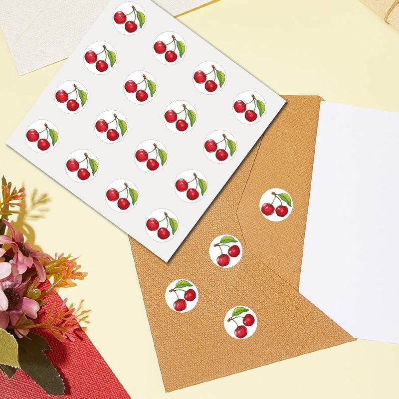 CREATCABIN 128Pcs Cherry Stickers Fruit Plastic Decal SelfAdhesive Waterproof Sticker Small Red Round Dot Bulk Cartoon Stickers for Art Craft Students Planner Classroom Water Bottle 25x25cm - Image 4