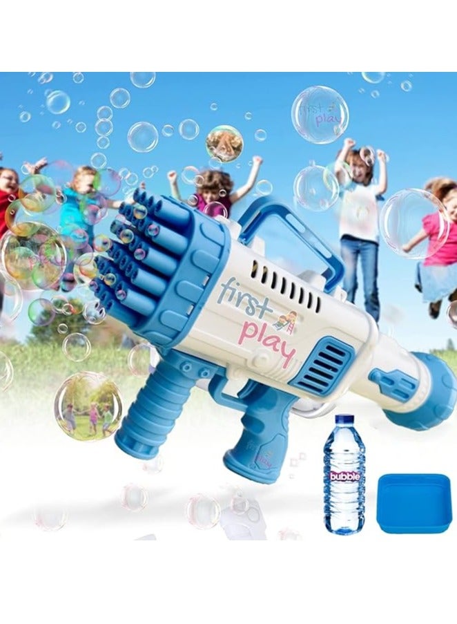 32-Hole Large Electric Bubbles Gun For Toddlers Toys,Gatling Bubble Machine Outdoor & Indoor Toys For Boys And Girls I Bubble Gun For Kids (32 Hole Blue)  - Image 1