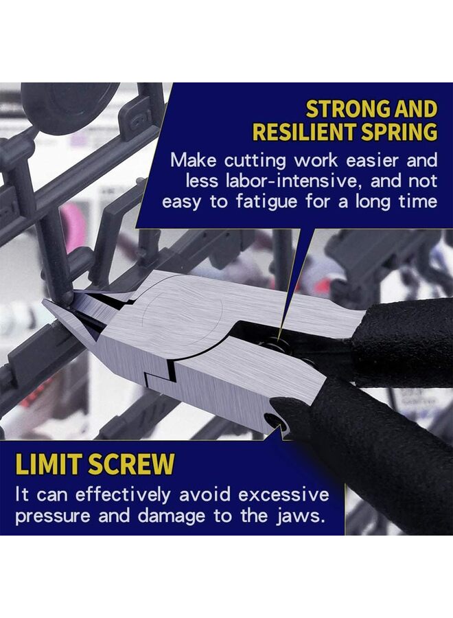 5-inch Model Nippers, with Ultra-thin Single-edge and Blade Case Plastic Model Tools for Gundam Repairing Plastic Model and Fixing (Size : BLACK) - Image 4