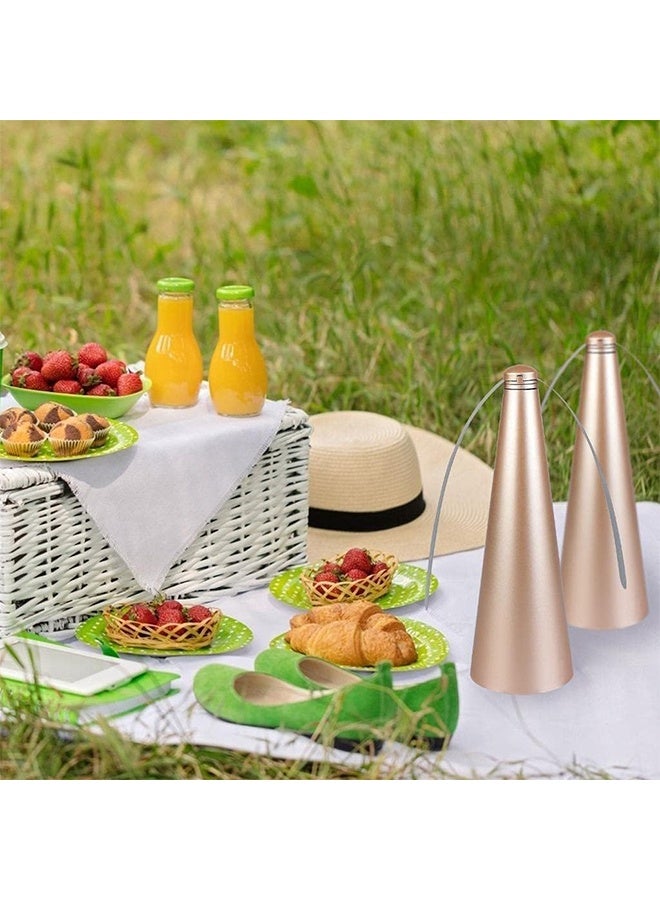 JS Fly Repellent Fan for Tables, Portable Fan Repellent, Fly Repellent Fan for Table Mosquito, Repellent Soft Wings Fly Fan for Kitchen, Restaurants, Outdoor (Gold) - Image 3