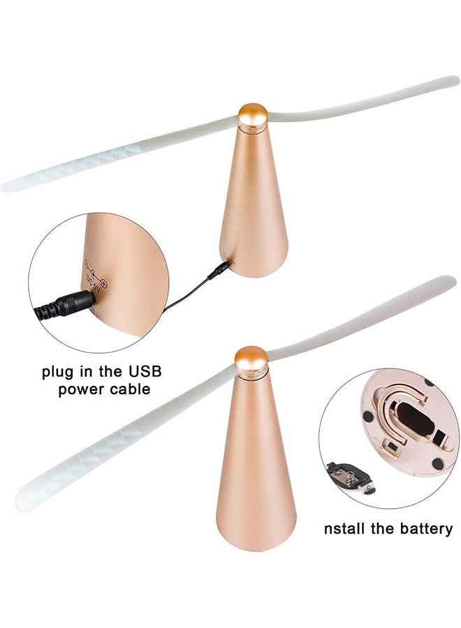 JS Fly Repellent Fan for Tables, Portable Fan Repellent, Fly Repellent Fan for Table Mosquito, Repellent Soft Wings Fly Fan for Kitchen, Restaurants, Outdoor (Gold) - Image 4