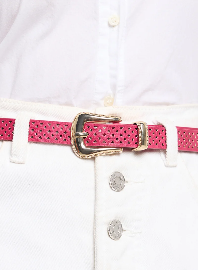 ELLA Laser Cut Detail Slim Belt