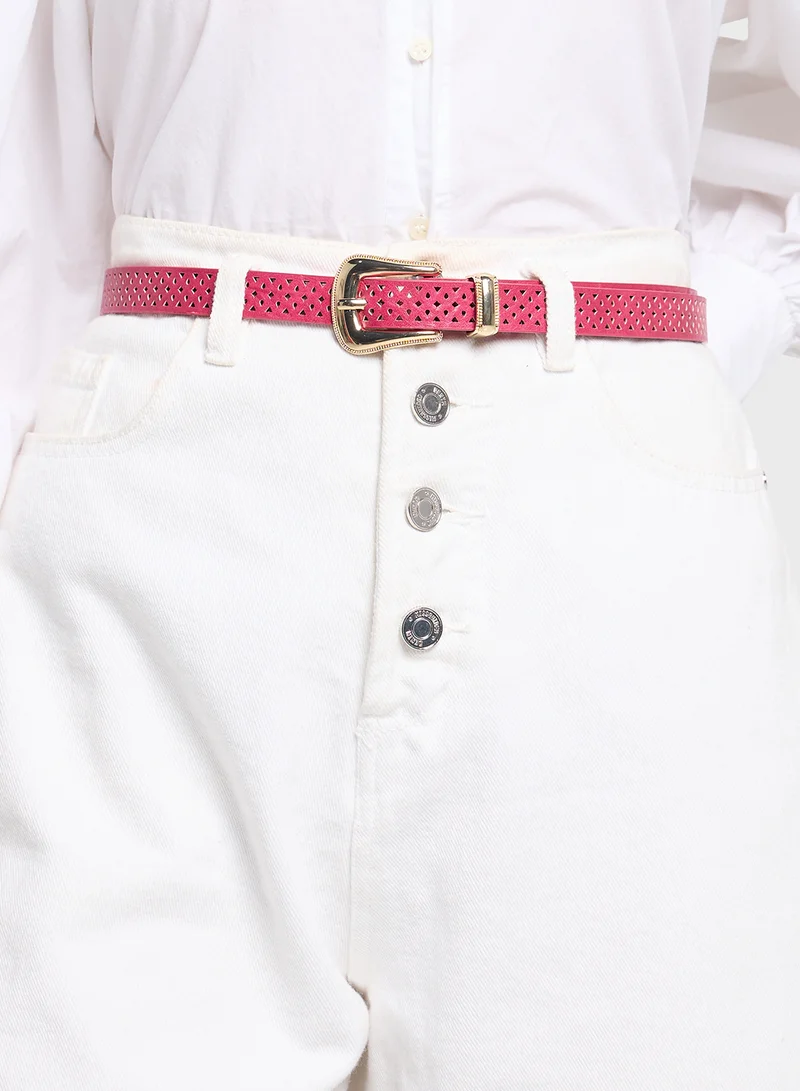 ELLA Laser Cut Detail Slim Belt