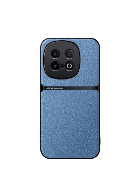 For vivo iQOO 13 Litchi Leather Magnetic Full Coverage Shockproof Phone Case(Blue)