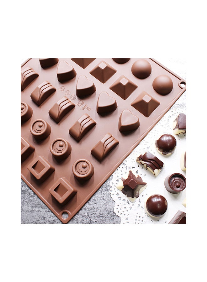 Food Grade Silicone 30 Grids Baking Nonstick Mould Brown 28x2x24cm - Image 3