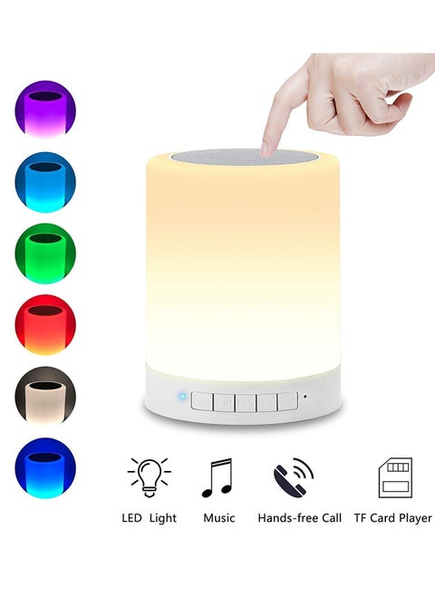 LED Touch Lamp Rechargeable Bluetooth 3D Bass Speaker with Dancing Light Feature
