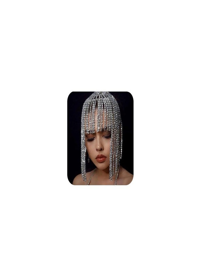 STONEFANS Tassel Rhinestone Cap Headpiece Flapper Crystal Head Chain Jewelry Belly Dance Wedding 1920s Hair Accessories for Women - Image 1