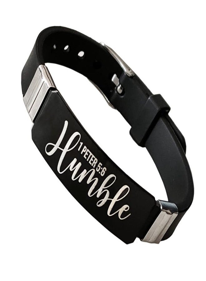 M Men Style Bible Verse Silicone Stainless Steel Bracelet - Adjustable Religious Jewelry Christian Cross Bracelet For Men Women - Image 1