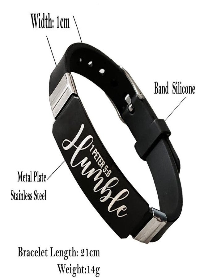 M Men Style Bible Verse Silicone Stainless Steel Bracelet - Adjustable Religious Jewelry Christian Cross Bracelet For Men Women - Image 2
