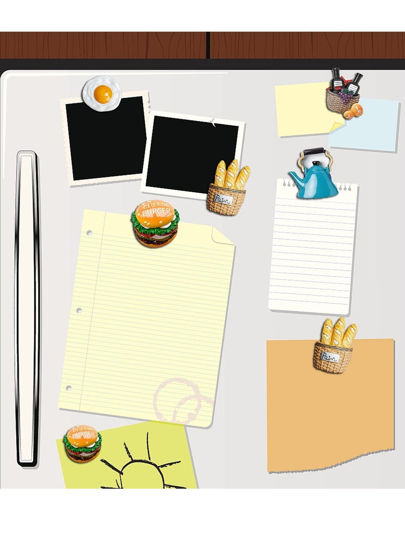 3D Fun Food Refrigerator Magnets - Decorative Simulated Food Ornaments & Message Stickers for Refrigerators, Whiteboards, Maps, Calendars, and More (Set of 5)  - Image 3