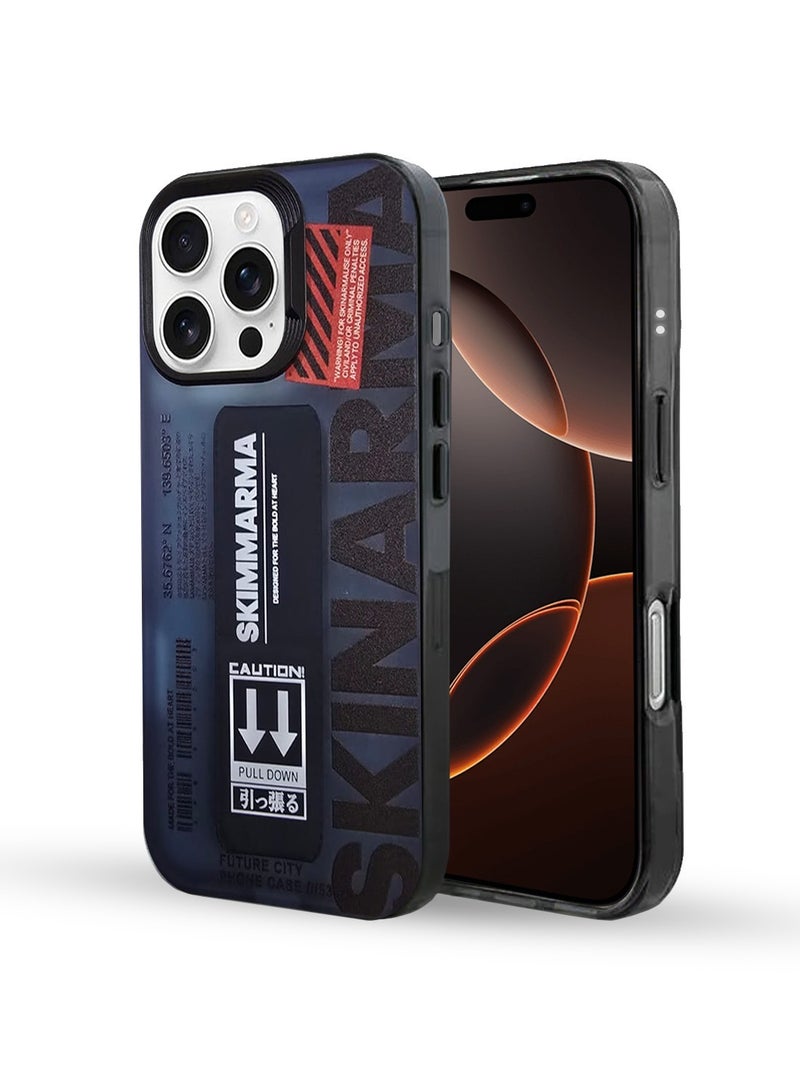 Techie تصميم نصي جمالي SKINARMA مع غطاء خلفي آمن مع مقبض يد لهاتف آبل آيفون 16 برو - Image 1