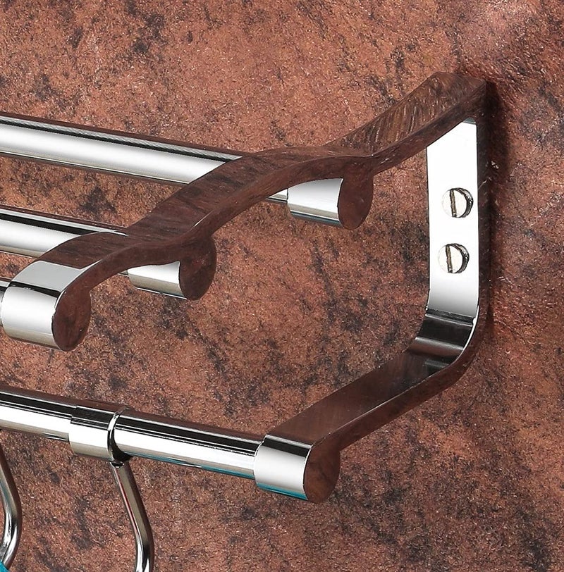 iSTAR Stainless Steel Multi useTowel Rack for Bathroom | Towel Stand | Towel Hanger | Chrome Finish Luxury Bathroom Accessories (24 Inch) (Pack of 1, Silver) - Image 4