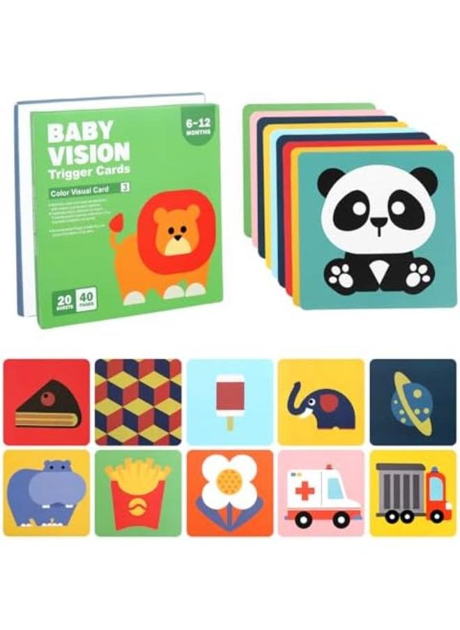 Fadcaer Baby Sensory Cards,72 Pictures Baby Flash Cards Early Educational Toys,Black and White Colorful High Contrast Card for Newborn 0 3 6 12 36 Months Christmas Baby Shower Birthday Gifts (6-12) 