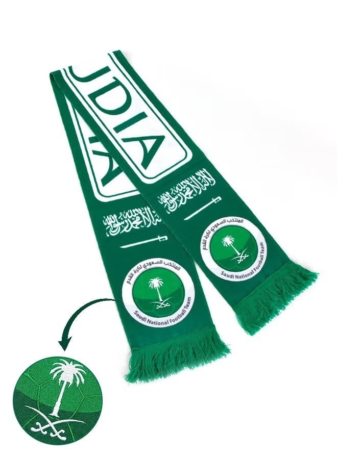 MEIKENA 9pcs Saudi Arabia National Day  Fan Accessory Set, Saudi Flag Scarf +   Wig ，5Pcs Hand Flags  ，2 pcsSilicone Wristbands, National Day ，Football Match Celebration Party Decorations - Image 3