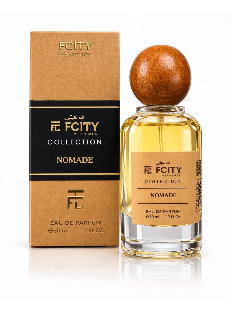 عطر FCITY PERFUME Nomade Eau De Parfum 50ml - عطر سموكي وودي عود يدوم طويلاً للرجال والنساء - عطر عنبر وعود مكثف - عطر جريء للجنسين