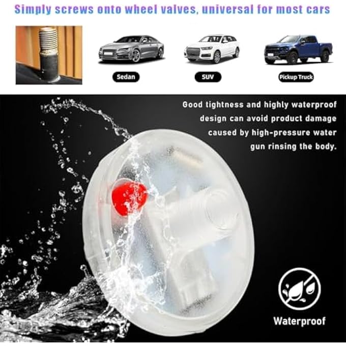 Azonee Car Tire Hub Light Colorful Flashing Led Valve Cover Light With Motion Sensor Solar Powered Waterproof Tire Light Valve Cap For Truck Bicycle Motorcycle Auto Accessories 4Pcs - Image 5