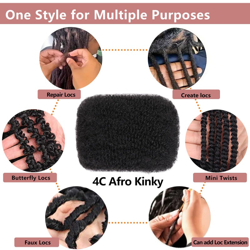 Xtrend 16 Inch 3 Bundles 90g Natural Black Afro Kinky Curly Braiding Bulk Hair For Mini Braiding Twists ï¼ŒAfro Kinkys Bulk Synthetic Hair For Micro Spring Twistï¼ŒDreadlock Extensions Repair Locs Women - Image 5