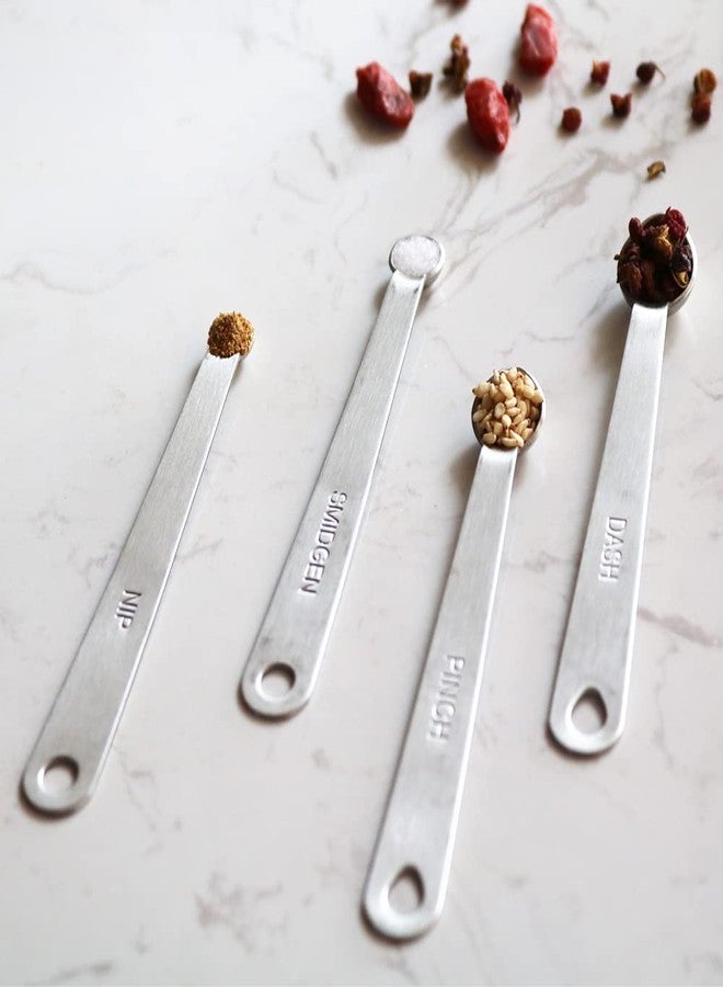 BERYLER مجموعة ملاعق قياس صغيرة من BERYLER، ملاعق صغيرة من الفولاذ المقاوم للصدأ للطبخ والخبز، مناسبة لكميات صغيرة من المكونات الجافة أو السائلة والتوابل (1/8، 1/16، 1/32، 1/64 ملعقة صغيرة) - Image 3