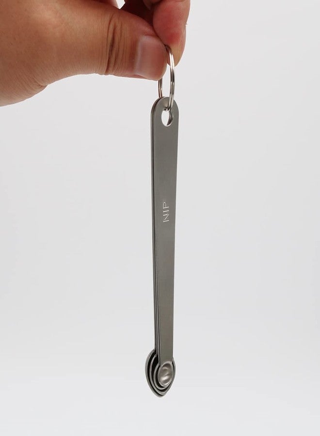 BERYLER مجموعة ملاعق قياس صغيرة من BERYLER، ملاعق صغيرة من الفولاذ المقاوم للصدأ للطبخ والخبز، مناسبة لكميات صغيرة من المكونات الجافة أو السائلة والتوابل (1/8، 1/16، 1/32، 1/64 ملعقة صغيرة) - Image 4