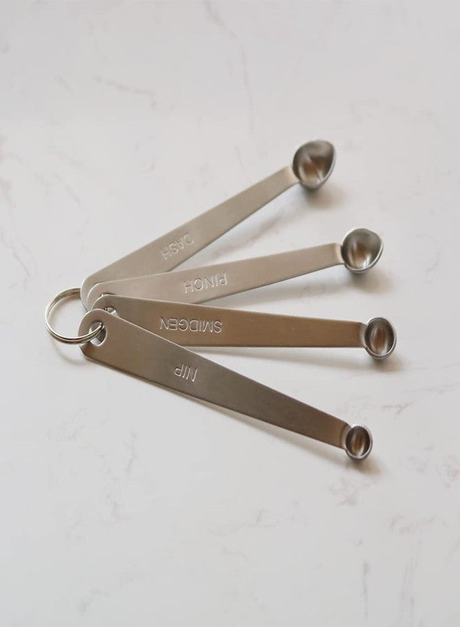 BERYLER مجموعة ملاعق قياس صغيرة من BERYLER، ملاعق صغيرة من الفولاذ المقاوم للصدأ للطبخ والخبز، مناسبة لكميات صغيرة من المكونات الجافة أو السائلة والتوابل (1/8، 1/16، 1/32، 1/64 ملعقة صغيرة) - Image 5