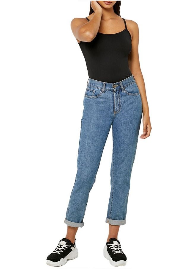 Nileton - Basic Tank Top Spaghetti Strap Cotton - Black - Image 1