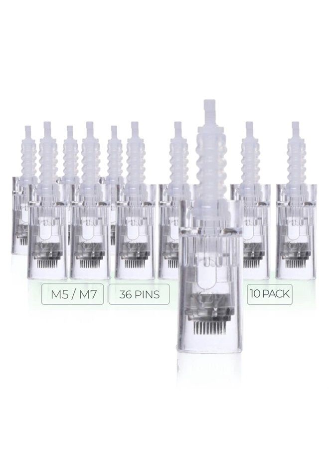 ModiX Dr. Pen Ultima M5 M7 Replacement Cartridges - (10 PACK) - 36 Pins (0.25mm) Bayonet Slot - Disposable Replacement Parts - Image 1