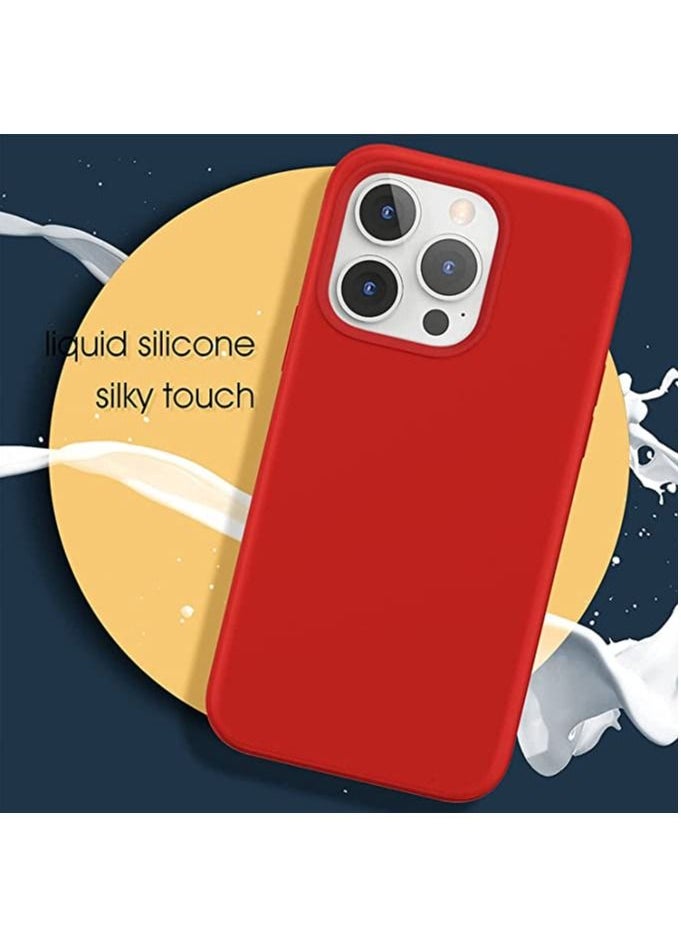 DUSALA - Soft Liquid Silicon Case Compatible with iPhone 13 Pro Case,Shock-Proof Protective Case Matte Finish Cover designed for iPhone 13 Pro 2021- Red - Image 1