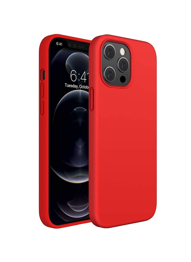 DUSALA - Soft Liquid Silicon Case Compatible with iPhone 13 Pro Case,Shock-Proof Protective Case Matte Finish Cover designed for iPhone 13 Pro 2021- Red - Image 1