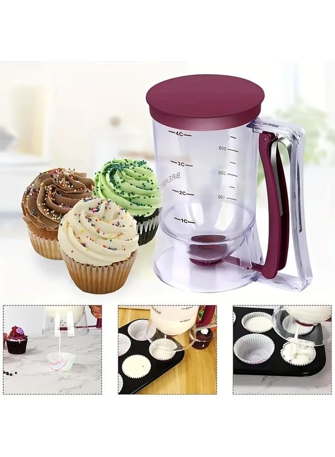 Red Muffin Cupcake Flour Dispenser With Measurement Label Baking Pan Maker Kitchen Tool - Image 1
