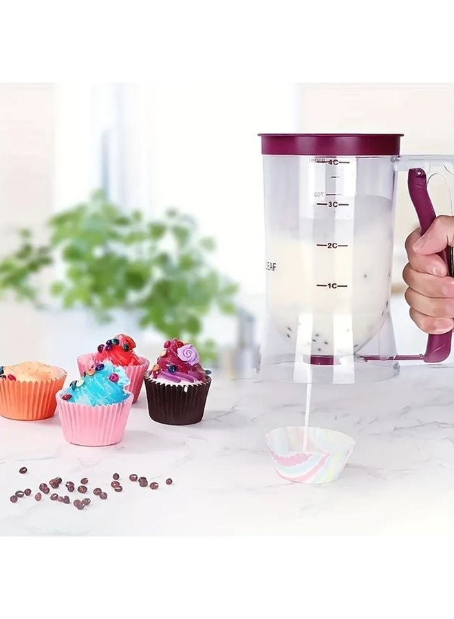Red Muffin Cupcake Flour Dispenser With Measurement Label Baking Pan Maker Kitchen Tool - Image 5