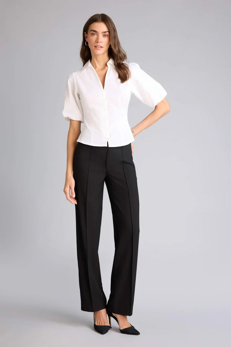 ديفاكتو Wide Leg Regular Hem Trousers