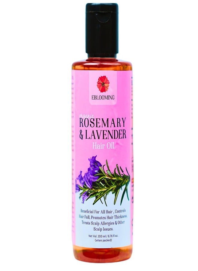 Eblooming Rosemary Lavender Hair Oil - 200ml, Promotes Healthy Hair, Scalp, and Hair Roots, Pure & Natural Cold-Pressed Oil - Image 2