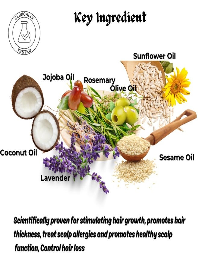 Eblooming Rosemary Lavender Hair Oil - 200ml, Promotes Healthy Hair, Scalp, and Hair Roots, Pure & Natural Cold-Pressed Oil - Image 4