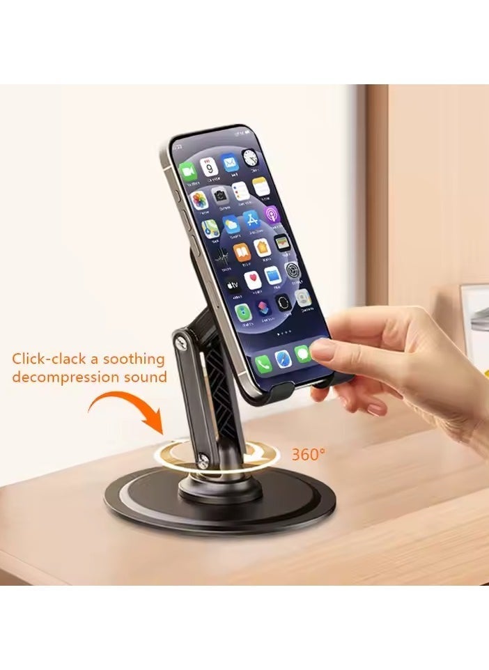 Raxoom Phone Stand for Desk â€“ 360 Degree Rotating Foldable Cell Phone Holder â€“ Portable & Adjustable Desktop Stand Compatible with iPhone 16, 15, 14, 13 Pro Max, Samsung S25 Ultra, S24 Ultra, S23 Ultra, Tablets & iPads (4-10 Inches) â€“ Stable and Space-Saving Design for Users - Image 3