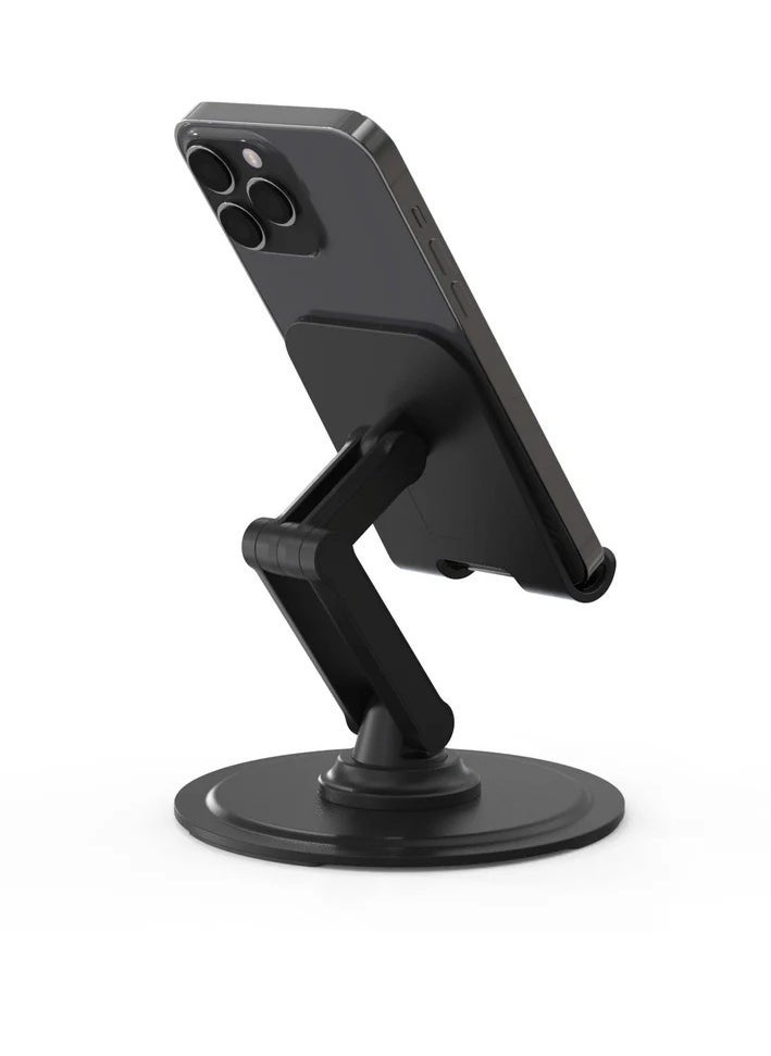 Raxoom Phone Stand for Desk â€“ 360 Degree Rotating Foldable Cell Phone Holder â€“ Portable & Adjustable Desktop Stand Compatible with iPhone 16, 15, 14, 13 Pro Max, Samsung S25 Ultra, S24 Ultra, S23 Ultra, Tablets & iPads (4-10 Inches) â€“ Stable and Space-Saving Design for Users - Image 1