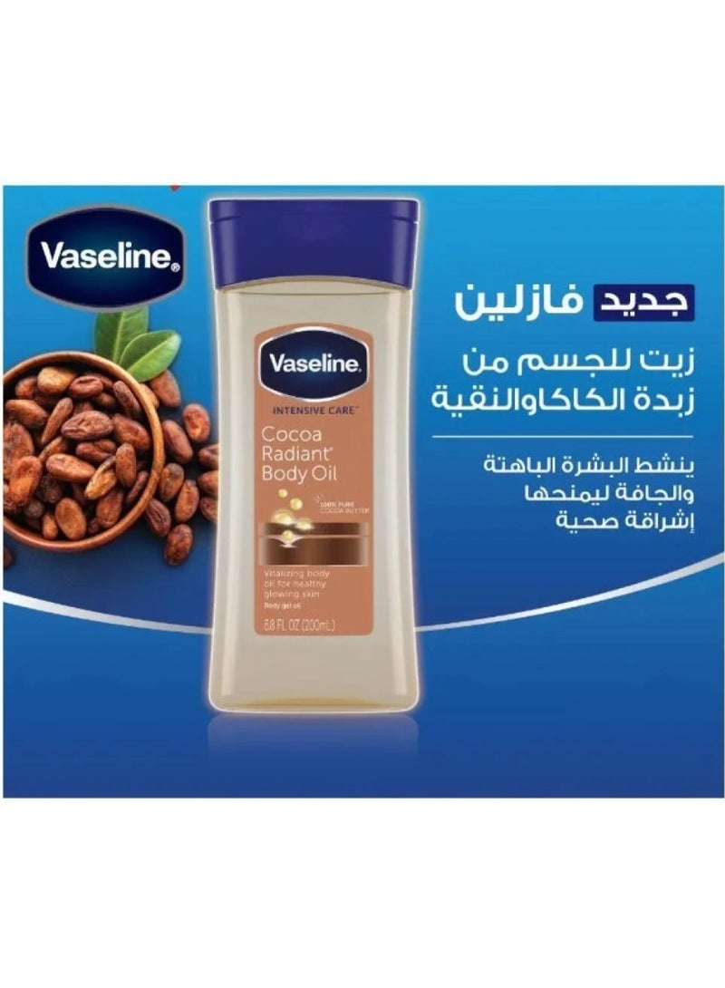 Vaseline Body Oil With Cocoa Butter Intensive Care  200ml - Image 2