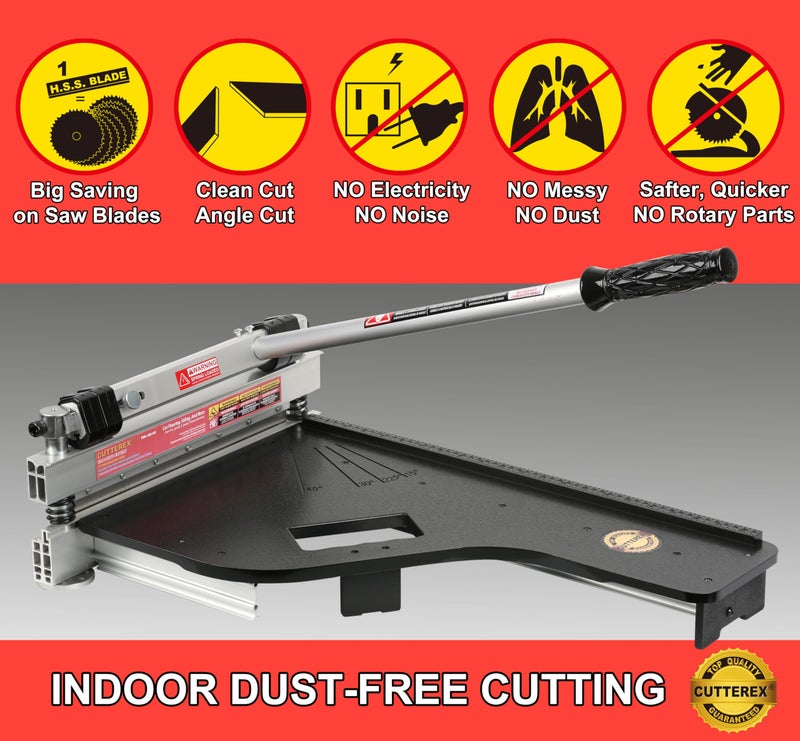 CUTTEREX 13" Laminate Floor Cutter, Vinyl Floor Cutter - Meet Multi-Angle/Length Cutting, A Flooring Tool also Cuts-Engineered Wood Floor, LVP, VCT, SPC, WPC, Long Life HSS Blade Mounted! - Image 5