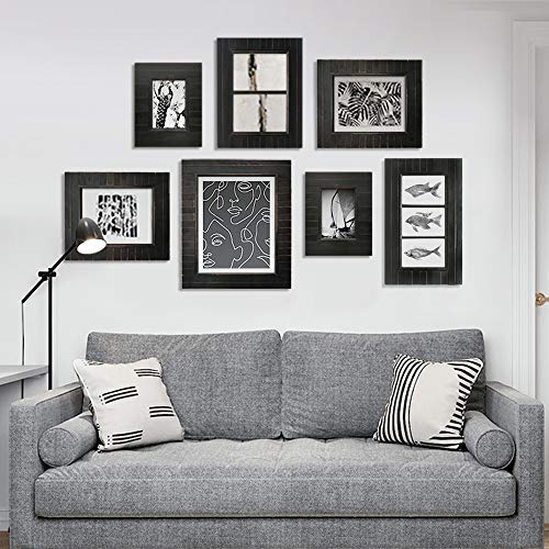 Eosglac 8.5x11 Picture Frame Distressed Black, Timbermount Rustic Photo Frame with Wood Siding Look, Tabletop or Wall Display - Image 5