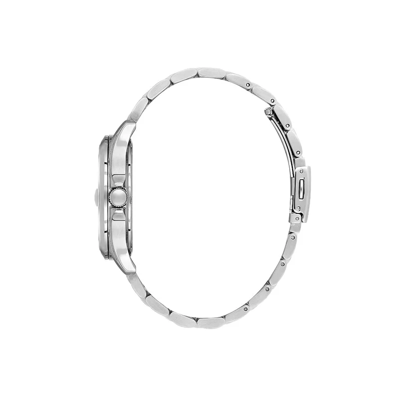 DANIEL KLEIN Men's Stainless Steel Silver Alloy Case Analog Silver Round Sunray Dial Japanese Quartz Premium 50 Meters Water Resistant