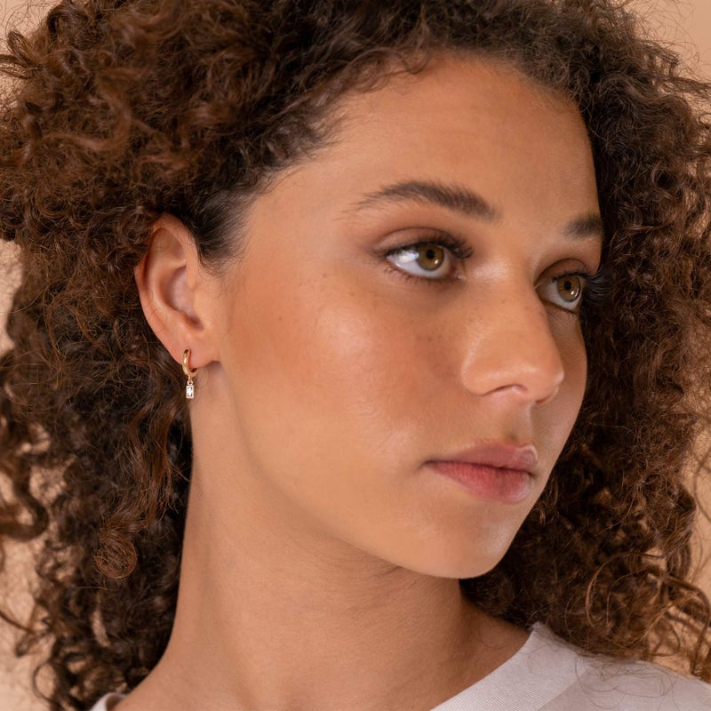 PAVOI أقراط هوغى من بفاوي للنساء مطلية بالذهب عيار 14 قيراط - س925 فضة استرلينية مع دبابيس متدلية - Image 2