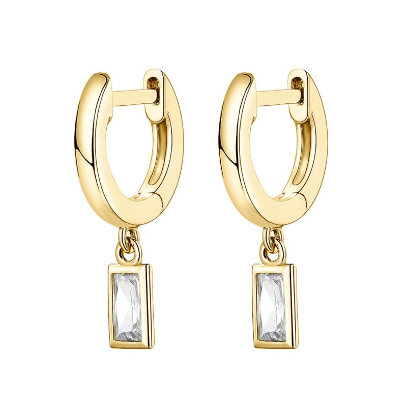 PAVOI أقراط هوغى من بفاوي للنساء مطلية بالذهب عيار 14 قيراط - س925 فضة استرلينية مع دبابيس متدلية - Image 3